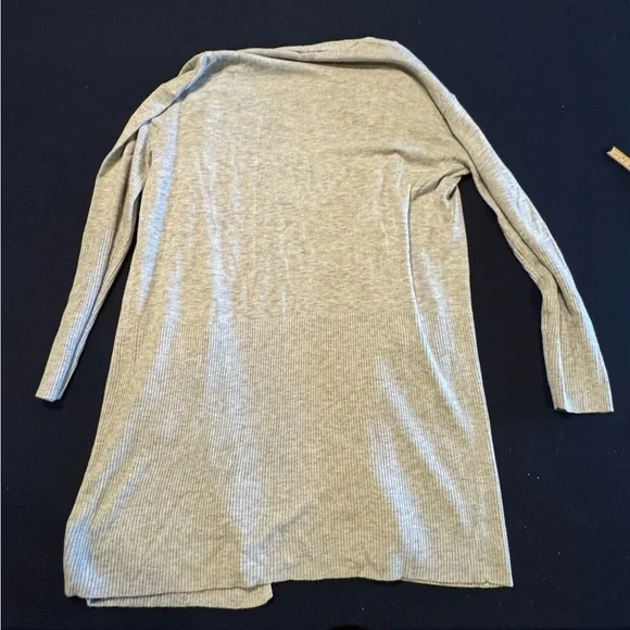 Light Gray Open Front Long 5% Cashmere Cardigan Sz S - Picture 15 of 15
